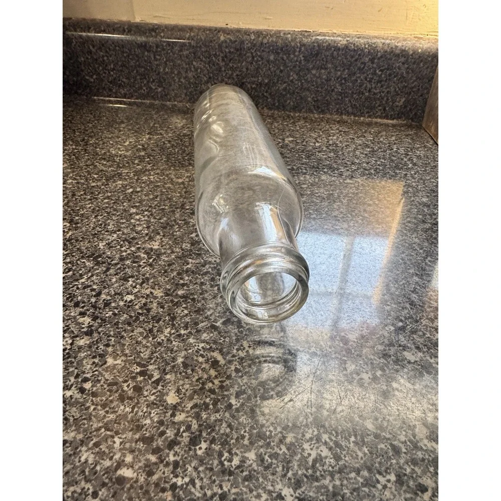 Vintage Clear Glass Rolling Pin No Cap Baking Kitchen Pastry Farmhouse 14